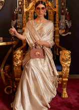 Load image into Gallery viewer, Tan Brown Designer Satin Silk Saree