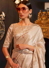 Load image into Gallery viewer, Tan Brown Designer Satin Silk Saree