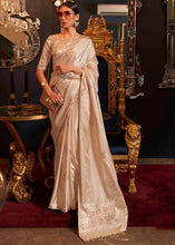 Load image into Gallery viewer, Tan Brown Designer Satin Silk Saree