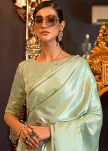Load image into Gallery viewer, Chinoise Green Designer Satin Silk Saree