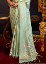 Load image into Gallery viewer, Chinoise Green Designer Satin Silk Saree