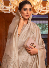 Load image into Gallery viewer, Latte Brown Woven Designer Silk Saree with Sequins work