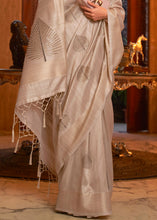 Load image into Gallery viewer, Latte Brown Woven Designer Silk Saree with Sequins work