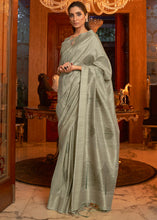 Load image into Gallery viewer, Sage Green Woven Designer Silk Saree with Sequins work