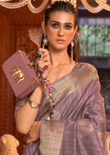 Load image into Gallery viewer, Mauve Purple Woven Designer Silk Saree with Sequins work