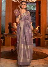 Load image into Gallery viewer, Mauve Purple Woven Designer Silk Saree with Sequins work
