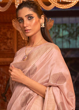 Load image into Gallery viewer, Salmon Pink Woven Designer Silk Saree with Sequins work