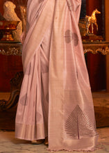 Load image into Gallery viewer, Salmon Pink Woven Designer Silk Saree with Sequins work