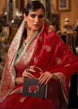 Load image into Gallery viewer, Rufous Red Zari Woven Tussar Silk Saree