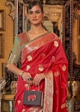 Load image into Gallery viewer, Rufous Red Zari Woven Tussar Silk Saree
