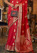 Load image into Gallery viewer, Rufous Red Zari Woven Tussar Silk Saree