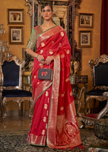 Load image into Gallery viewer, Rufous Red Zari Woven Tussar Silk Saree