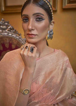 Load image into Gallery viewer, Coral Pink Woven Banarasi Silk Saree with Sequins work