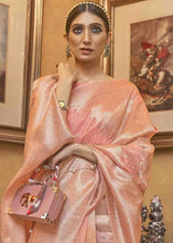 Load image into Gallery viewer, Coral Pink Woven Banarasi Silk Saree with Sequins work