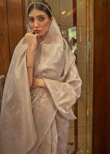 Load image into Gallery viewer, Beige Brown Woven Banarasi Silk Saree with Sequins work