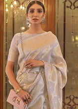 Load image into Gallery viewer, Beige Brown Woven Banarasi Silk Saree with Sequins work