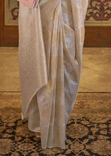 Load image into Gallery viewer, Beige Brown Woven Banarasi Silk Saree with Sequins work