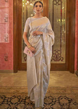 Load image into Gallery viewer, Beige Brown Woven Banarasi Silk Saree with Sequins work
