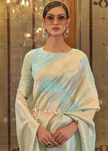 Load image into Gallery viewer, Arctic Blue Woven Banarasi Silk Saree with Sequins work