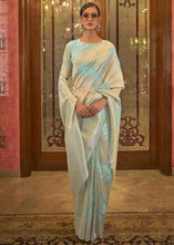 Load image into Gallery viewer, Arctic Blue Woven Banarasi Silk Saree with Sequins work