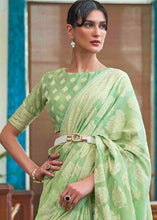 Load image into Gallery viewer, Pastel Green Chikankari Weaving Silk Saree
