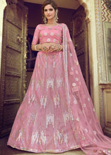 Carica l&#39;immagine nel visualizzatore Galleria,Taffy Pink Soft Net Lehenga Choli with Sequins work