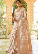 Load image into Gallery viewer, Beige Banarasi Silk Saree with Zari Weaving work