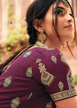 Load image into Gallery viewer, Magenta Pink Woven Banarasi Silk Saree with Embroidered Blouse