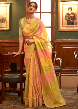 Load image into Gallery viewer, Green Multicolour Woven Organza Silk Saree
