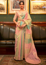 Load image into Gallery viewer, Pink Multicolour Woven Organza Silk Saree
