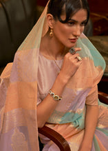 Load image into Gallery viewer, Orange Multicolour Woven Organza Silk Saree