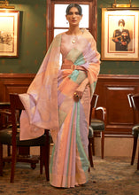 Load image into Gallery viewer, Orange Multicolour Woven Organza Silk Saree