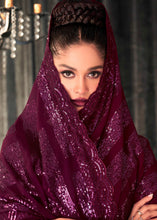 Load image into Gallery viewer, Byzantine Purple Embroidered Sequins Designer Georgette Saree