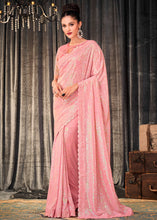 Load image into Gallery viewer, Baby Pink Embroidered Sequins Designer Georgette Saree