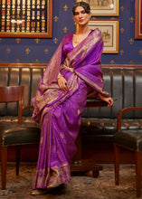 Load image into Gallery viewer, Lollipop Purple Designer Satin Silk Saree