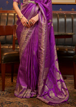 Load image into Gallery viewer, Lollipop Purple Designer Satin Silk Saree