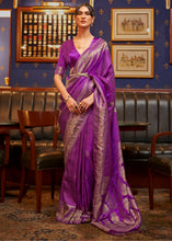 Load image into Gallery viewer, Lollipop Purple Designer Satin Silk Saree