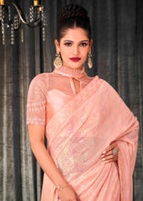 Load image into Gallery viewer, Mauvelous Pink Embroidered Sequins Designer Georgette Saree