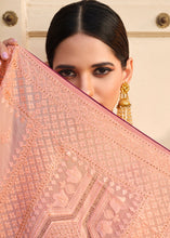 Load image into Gallery viewer, Light Pink Organza Saree with Hand work Embroidery