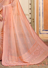 Load image into Gallery viewer, Light Pink Organza Saree with Hand work Embroidery