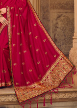 Load image into Gallery viewer, Ruby Pink Silk Saree with Hand work Embroidery