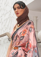 Load image into Gallery viewer, Sweet Pink Digital Floral Printed Crepe Silk Saree