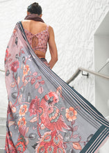 Load image into Gallery viewer, Sweet Pink Digital Floral Printed Crepe Silk Saree