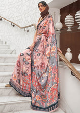 Load image into Gallery viewer, Sweet Pink Digital Floral Printed Crepe Silk Saree