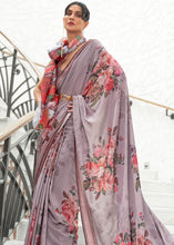 Load image into Gallery viewer, African Purple Digital Printed Crepe Silk Saree