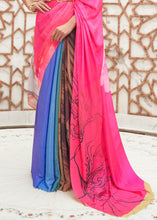 Load image into Gallery viewer, Hot Pink Digital Printed Crepe Silk Saree