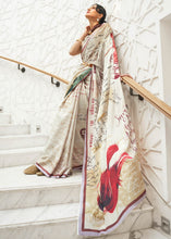 Load image into Gallery viewer, Parchment White Digital Printed Crepe Silk Saree