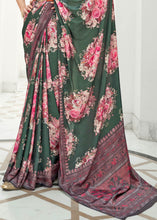 Load image into Gallery viewer, Opal Green Digital Printed Crepe Silk Saree