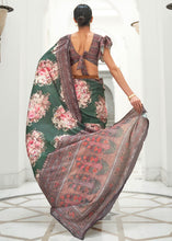 Load image into Gallery viewer, Opal Green Digital Printed Crepe Silk Saree