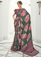 Load image into Gallery viewer, Opal Green Digital Printed Crepe Silk Saree